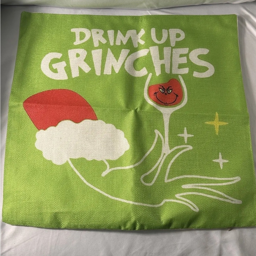 CACOLULU Christmas Pillow Covers 18X18 Set of 4 Decorative Pillow Covers Grinch - Picture 5 of 5